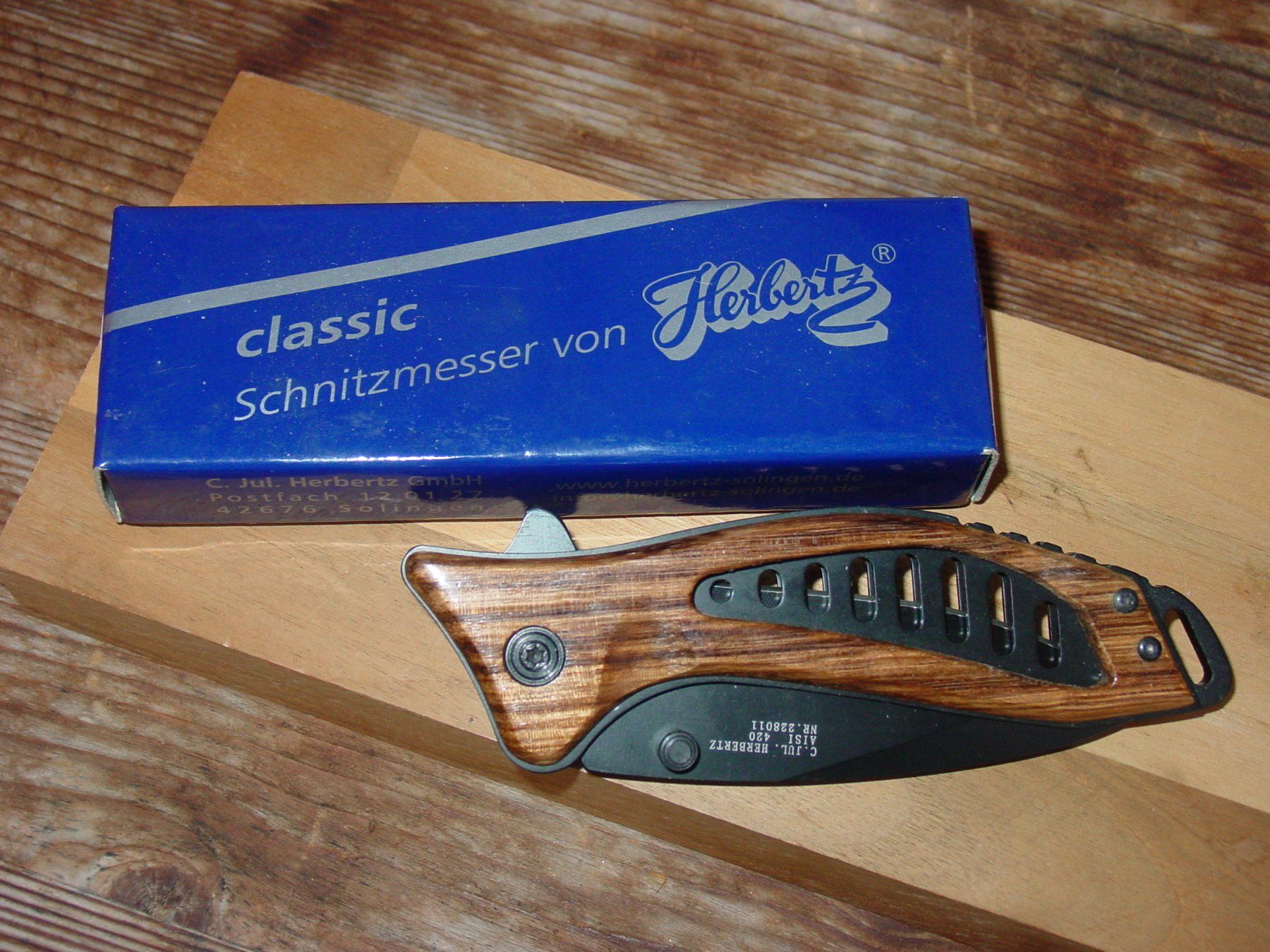 Herbertz Coltelli tascabile: Herbertz Klappmesser Wood selten ! – Nuovo e nell'imballaggio originale da Ursenbach venduto da rekruten-shop