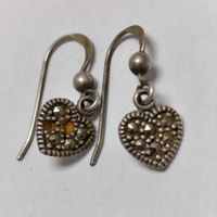 Boucles d'oreilles vintage argent 925 cœurs A1