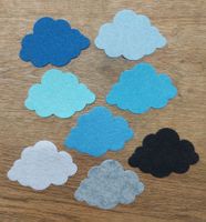 10 Stk Filz Wolken 6,7*4,7 cm gestanzt Felt Clouds die cuts