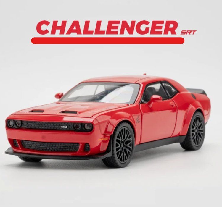 Dodge Modellini d'auto: Dodge Challenger 2015 Modellauto 1/32 (Rot) – Nuovo e nell'imballaggio originale da Ettingen venduto da SwissHellcat