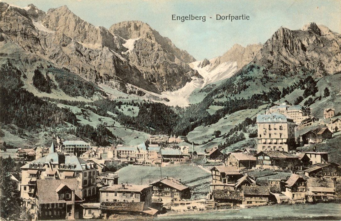 Cartoline postali: Engelberg  OW   -   Dorfpartie – Usato da Brig venduto da Valcards54