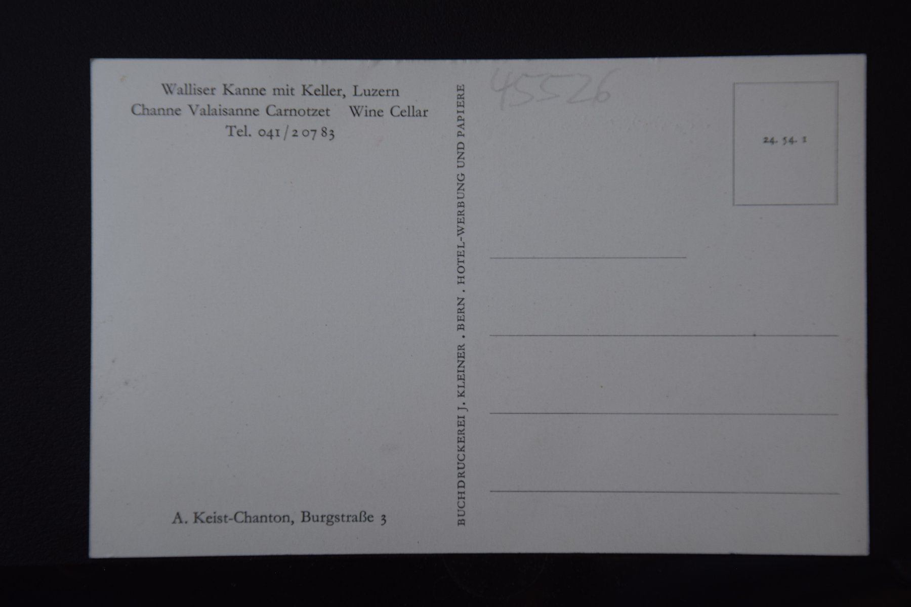 Cartoline postali: AK Luzern, Restaurant Walliser Kanne – Usato da Luzern venduto da CH2018 1