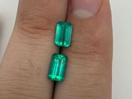 1.58 ct Smaragd-Paar aus Kolumbien - TOP STEINE!