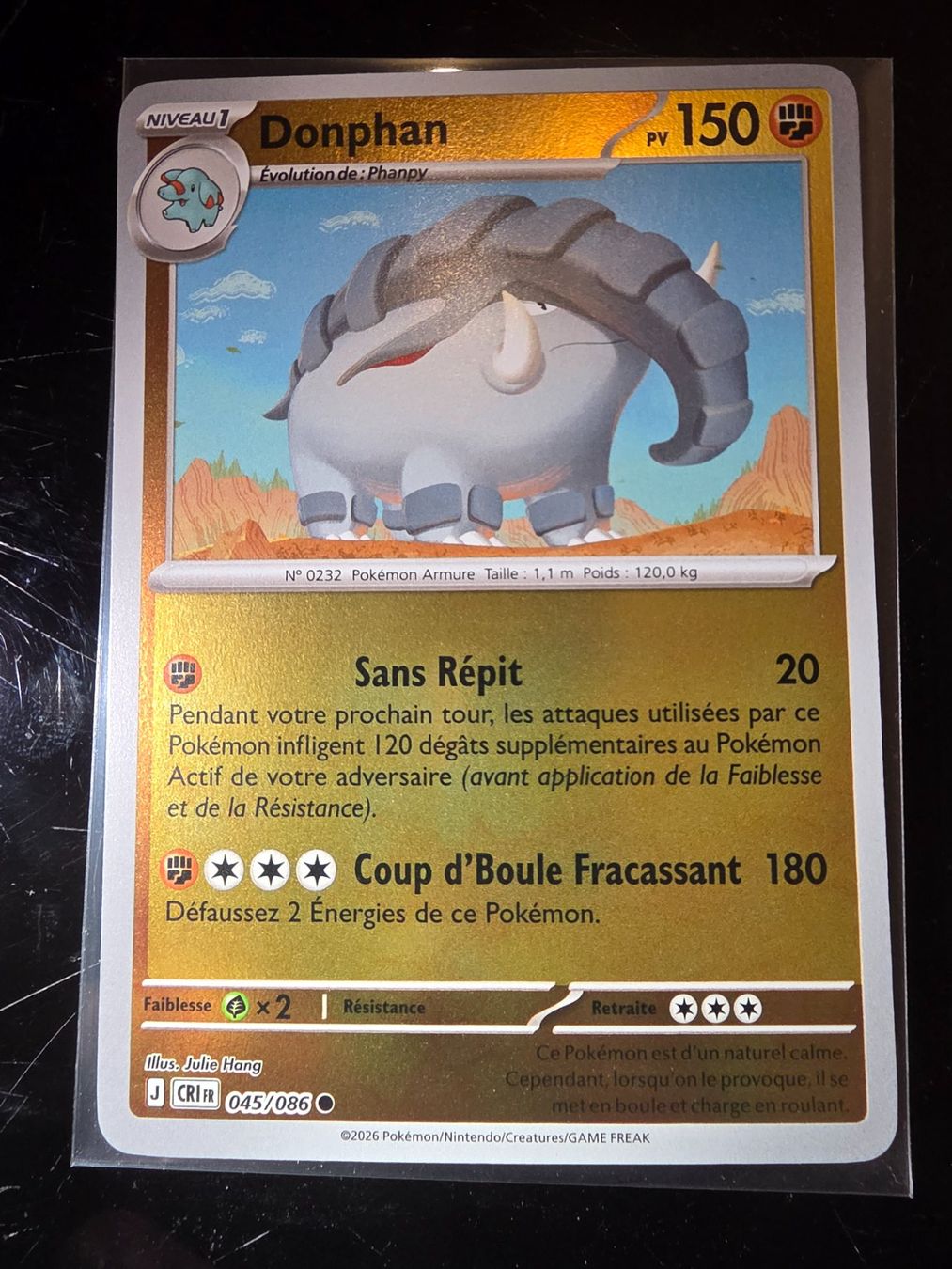 Pokémon Carte collezionabili: Carte Pokemon DONPHAN REVERSE CRI 045 FR – Nuovo e nell'imballaggio originale da Fleurier venduto da dav_xx8y