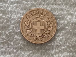 2 centimes/Rappen 1851
