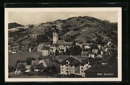 Speicher, Blick auf den Ort und die Kirc