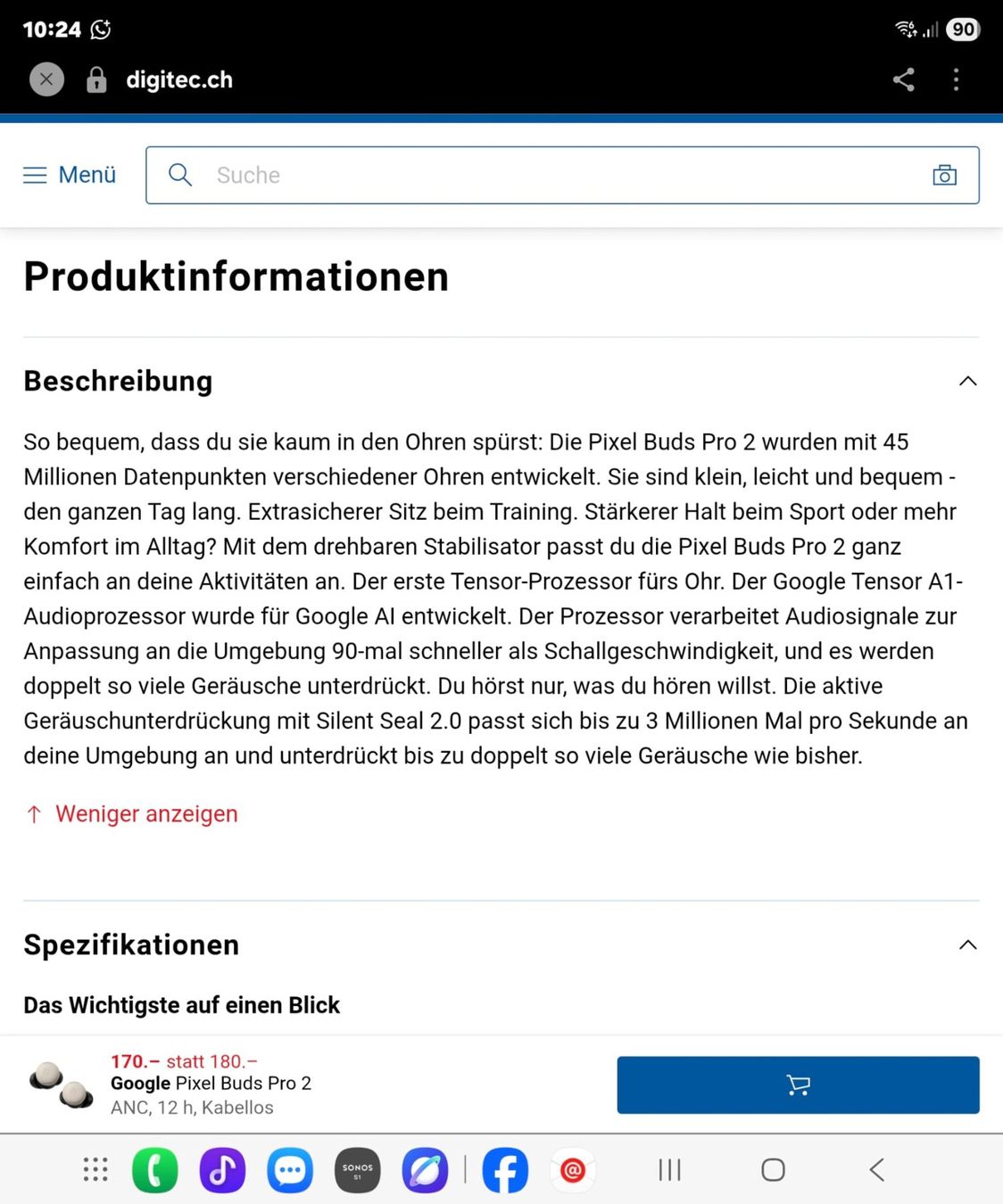 Google Cuffie: Google Pixel Buds Pro 2 – Nuovo (secondo la descrizione) da Wikon venduto da Speedy_li 3