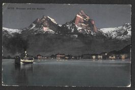 Brunnen und die Mythen Nachtkarte mit Dampfschiff