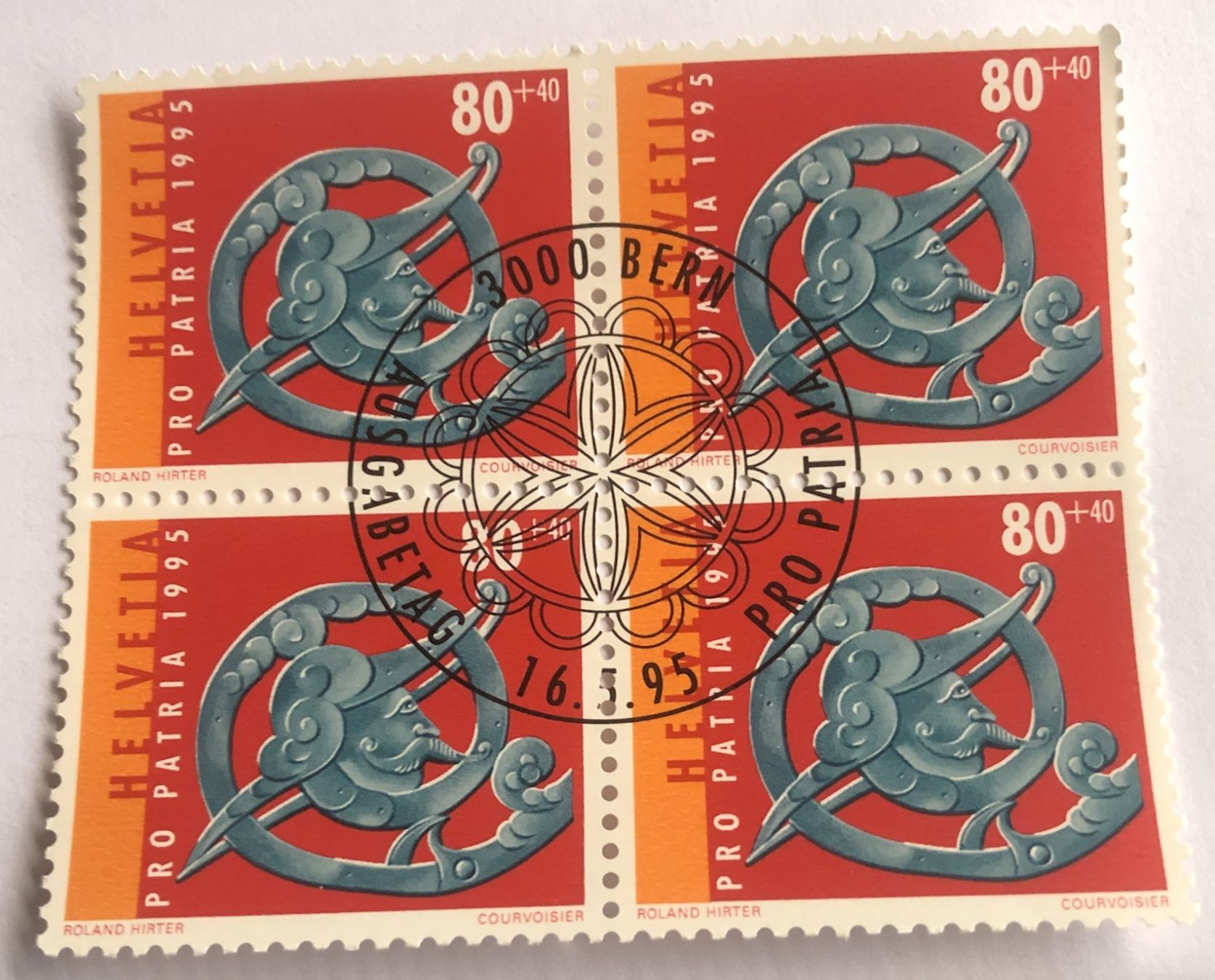 Tous les timbres: 4 er Block Nr.B249 mit Stempel 1995 Bern   – D'occasion à Aarau par Billa007