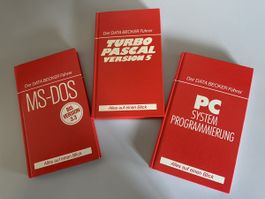 3x DATA BECKER Retro-PC Bücher – MS-DOS, Turbo Pascal 5, PC-