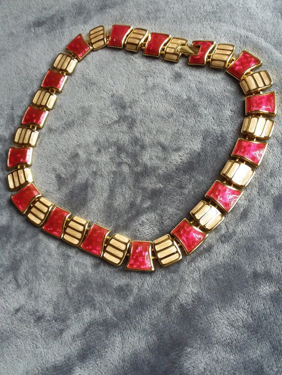 vintage-schickes-gold-email-halsband-collier-60er-gebraucht-in