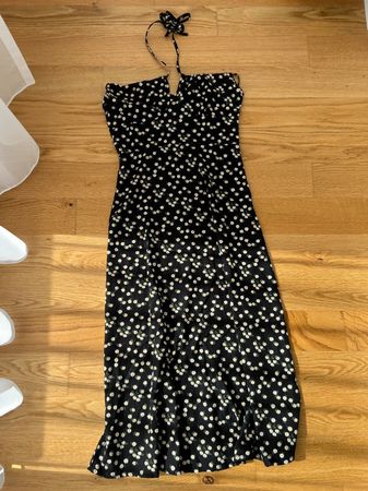 Sommerkleid schwarz Blumenmuster Gr. S/36