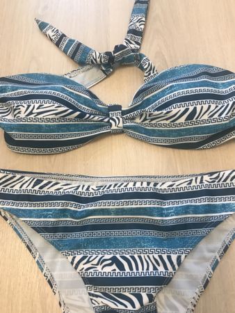 Sommer Bikini Set, Blau/Weiss, Neu!