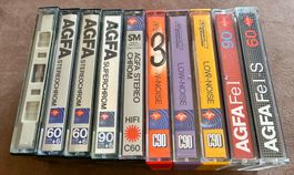 10 Audio Kassetten Agfa, Diverse,  Gebraucht