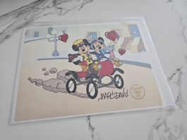 Disney "Cel" Signiert von Marc Davis mit Mickey & Minnie