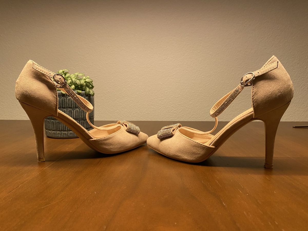 Scarpe da donna: Glitzer High Heels, Tulipano, beige, Gr. 38 – Usato da Zumikon venduto da leskel 3