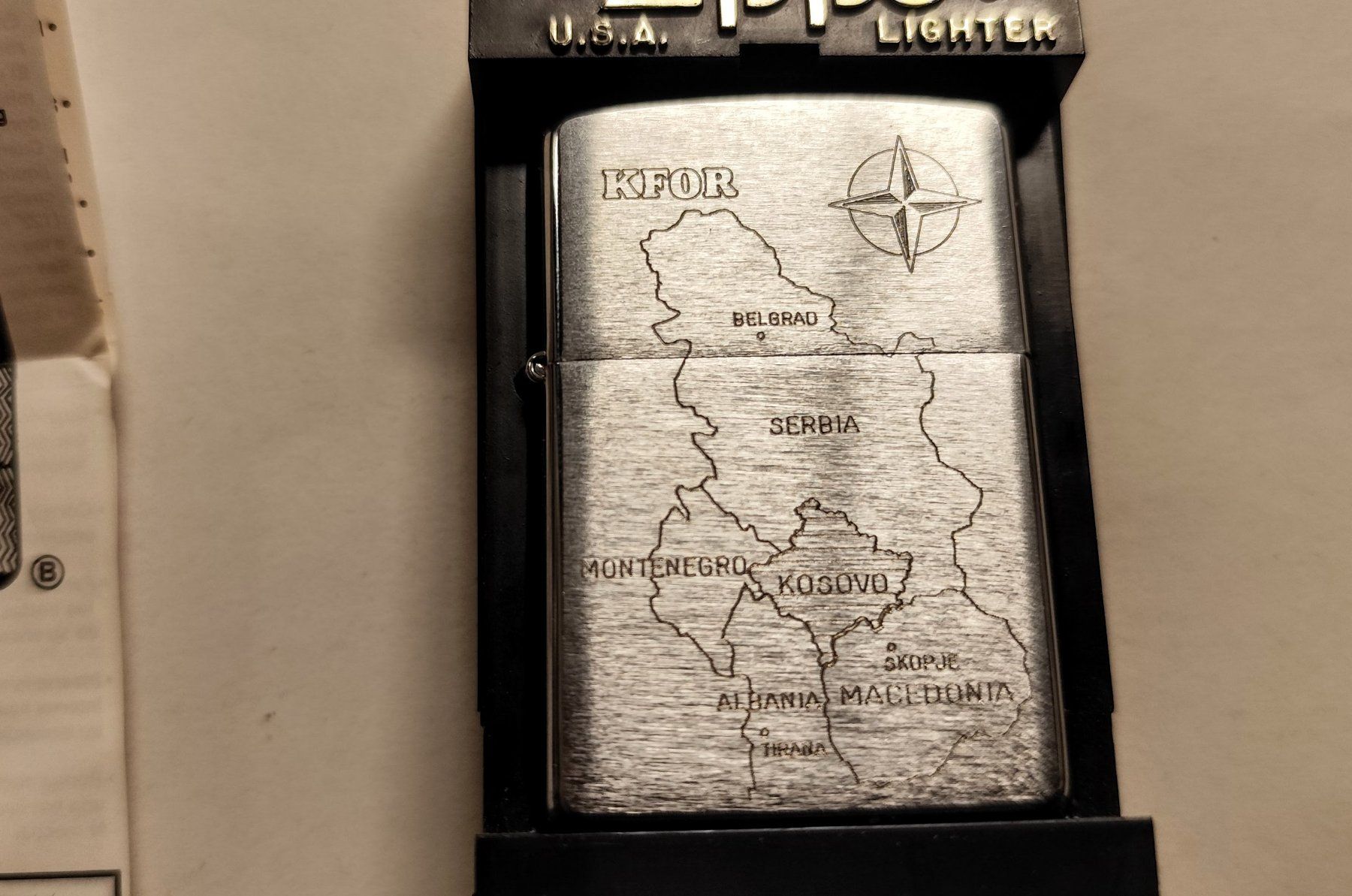 Zippo Accendini: Zippo KFOR  2002 – Usato da Gersau venduto da irenja 1