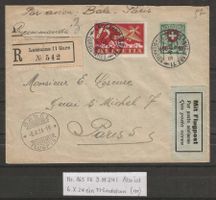 1924 : Flugbrief nach Paris (RF 24.4) - Nr. 163 Frühdatum