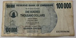 Zimbabwe 100‘000 Dollars 2007