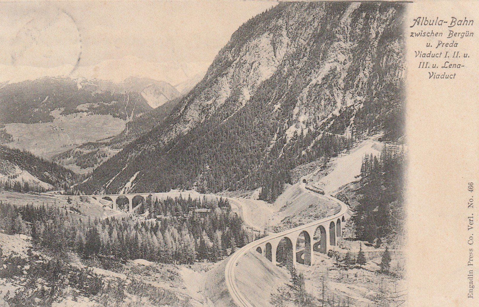 Cartoline postali: 3 verschiedene Ansichtskarten von der Albula Bahn1903 – Usato da Rupperswil venduto da Ema10 4