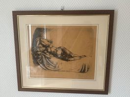 Lithographie Theo Glinz, Frauenakt, ruhendes Weib Nr. 3/25