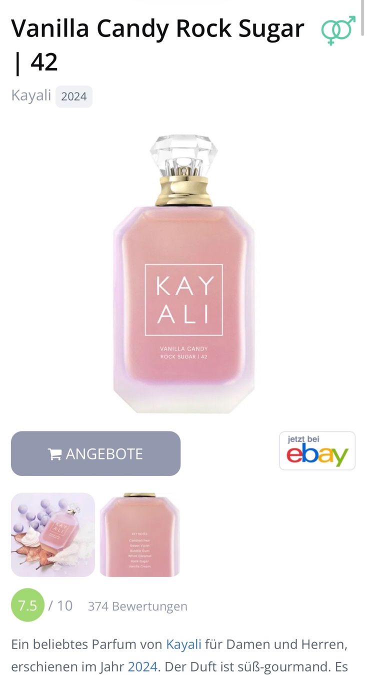 Kayali Profumi & Eau de Toilette: KAYALI VANILLA CANDY ROCK SUGAR | 42 EDP Duftprobe - 2 ml – Usato da Zürich venduto da deruja 6