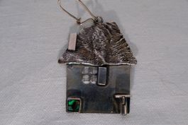 Silber 925 Ohrhänger/Anstecker - Sterling Haus mit Edelstein