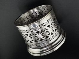 Vintage versilberter Flaschenuntersetzer / Bottle Coaster
