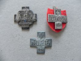 Medaille 3 Sport Abzeichen Brosche Erlenbach ZH 1936 -1943