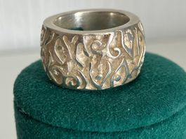 Bague argent massif, taille 52, motif ethnique 17,71 g