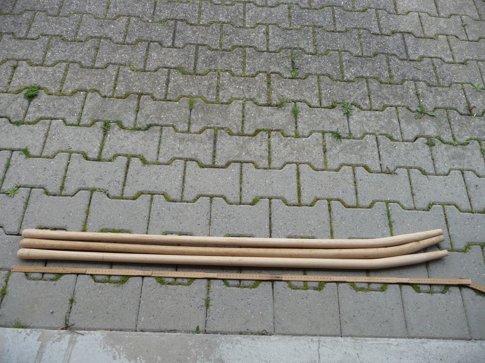 Lot De 3 Manches De Bêche En Hêtre - Longueur 100cm - Poignée En D Plastique - Ø38mm - Pour Outils De Jardin