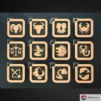 Zodiac Aquarius Sign 3D Printed Keychain