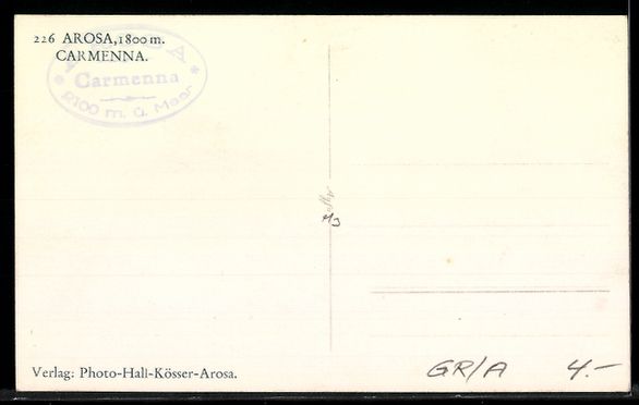 Cartes postales: AK Arosa, Carmenna – D'occasion à Berlin par bartko-reher 1