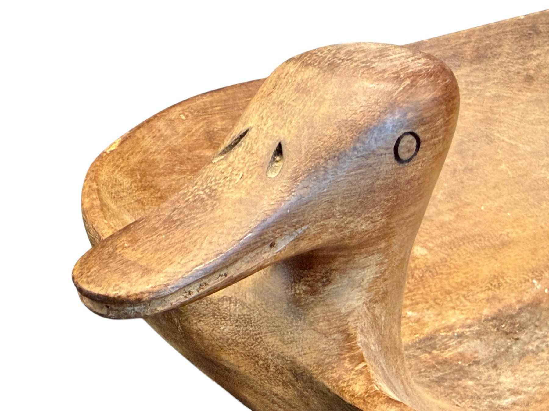 Ciotole: Superbe centre de table scandinave, canard en bois sculpté – Usato da Morges venduto da vintiques 6