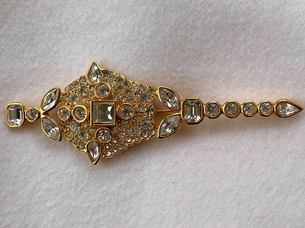 Yves Saint Lauren, YSL Vintage Strass Brosche (Gebraucht) in ...