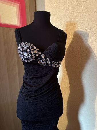 Elegantes Abendkleid mit Strass Gr. 36/38 Top Zustand