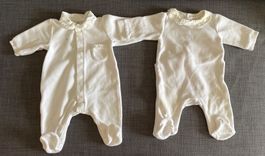 2 Stück Petit Bateau Baby Pyjama / Strampler 1m/54cm