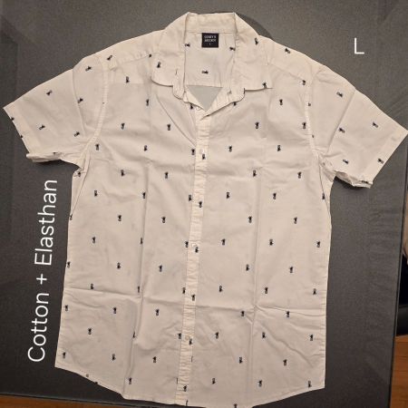 Sommerliches Hemd mit Ananas Muster, Grösse L, Herren