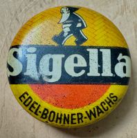 Kleine alte Blechdose SIGELLA Edel-Bohner-Wachs Probe 3.5 cm