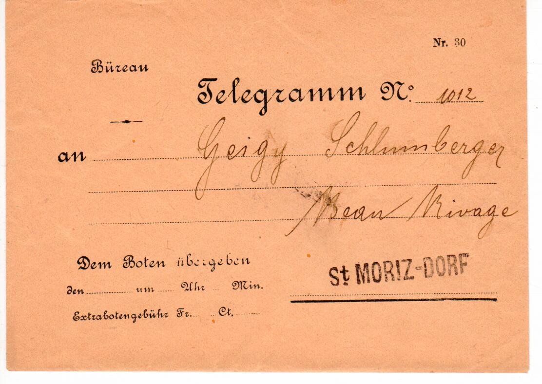 Alle Briefmarken: Telegramm St. Moritz Dorf – Gebraucht aus Wolhusen von Curver9