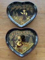 Herzschalen mit Kinder und Katzen Motiv Keramik 2er Set Rebe