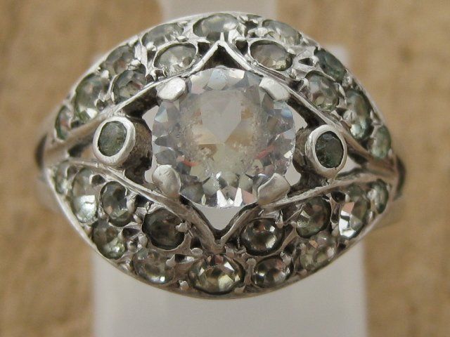 Anelli: Vintage Ring Silber 800 weisse Steinchen / Gr. 52 – Usato da Ermatingen venduto da Decovin 3