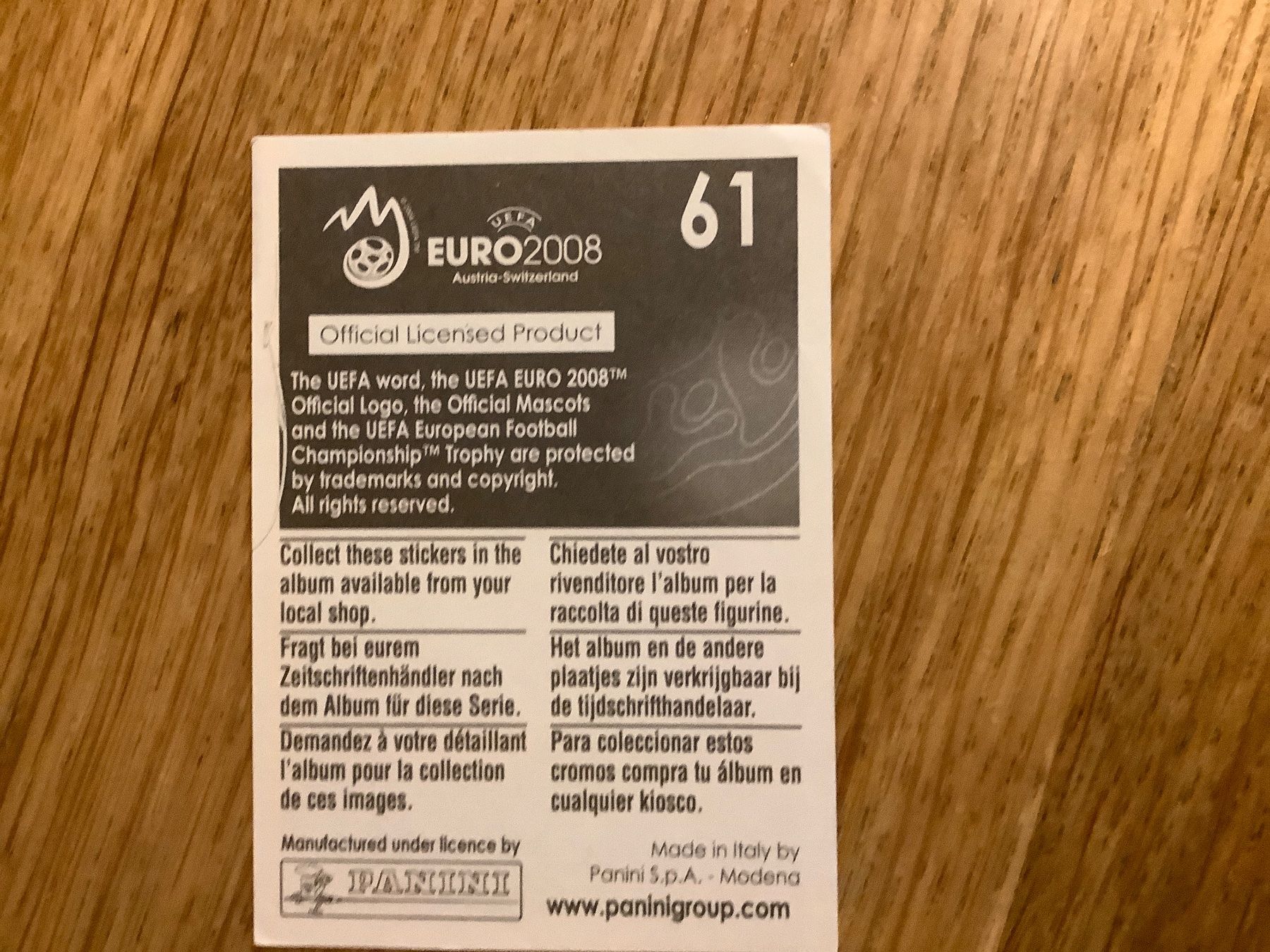 Panini Carte collezionabili: Schweiz EM 2008 Panini Sticker – Usato da Winterthur venduto da Cybersteffi 1