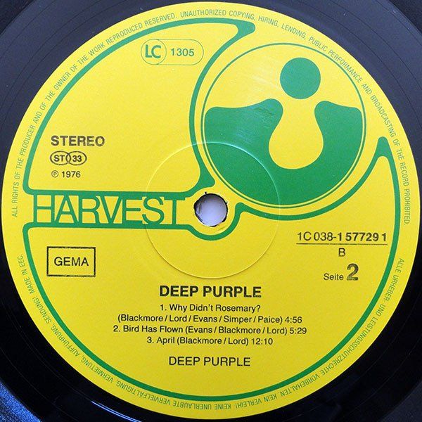 Dischi in vinile: Vinyl LP - Deep Purple - Germany - VG + – Usato da Villeret venduto da Fil11 3