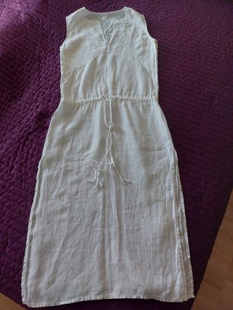 Wunderschönes 120% Lino Kleid weiss Gr. S 