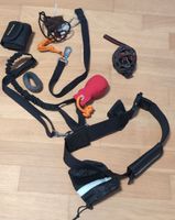 Hundezubehör: Jogging-Geschirr, Autoleine, Maulkorb, Stirnla