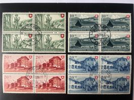PP1948 - bloc 4 oblitérés Rorschach & Lausanne - Zu B38-B41