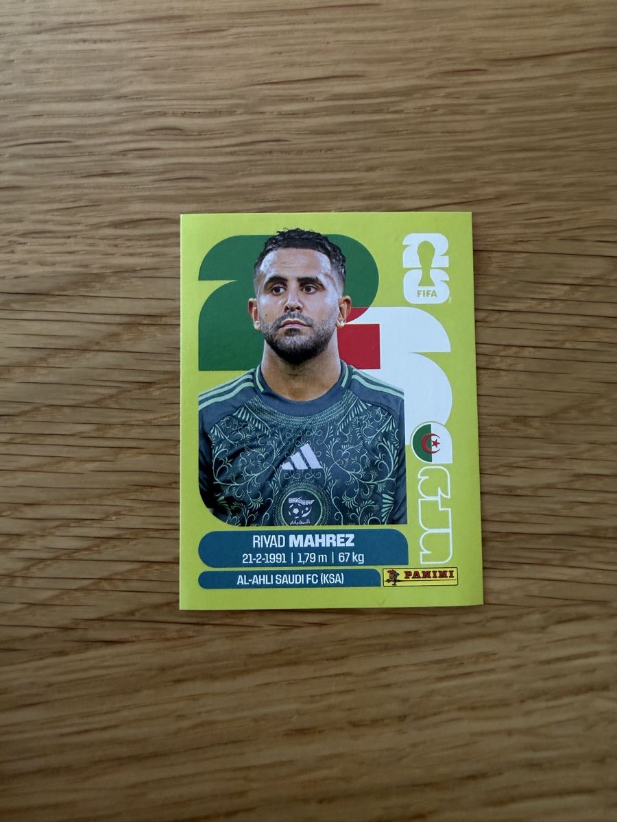 Panini Carte collezionabili: WM Panini 2026 - Rivad Mahrez (ALG 15) – Nuovo (secondo la descrizione) da Olten venduto da fab_75ry