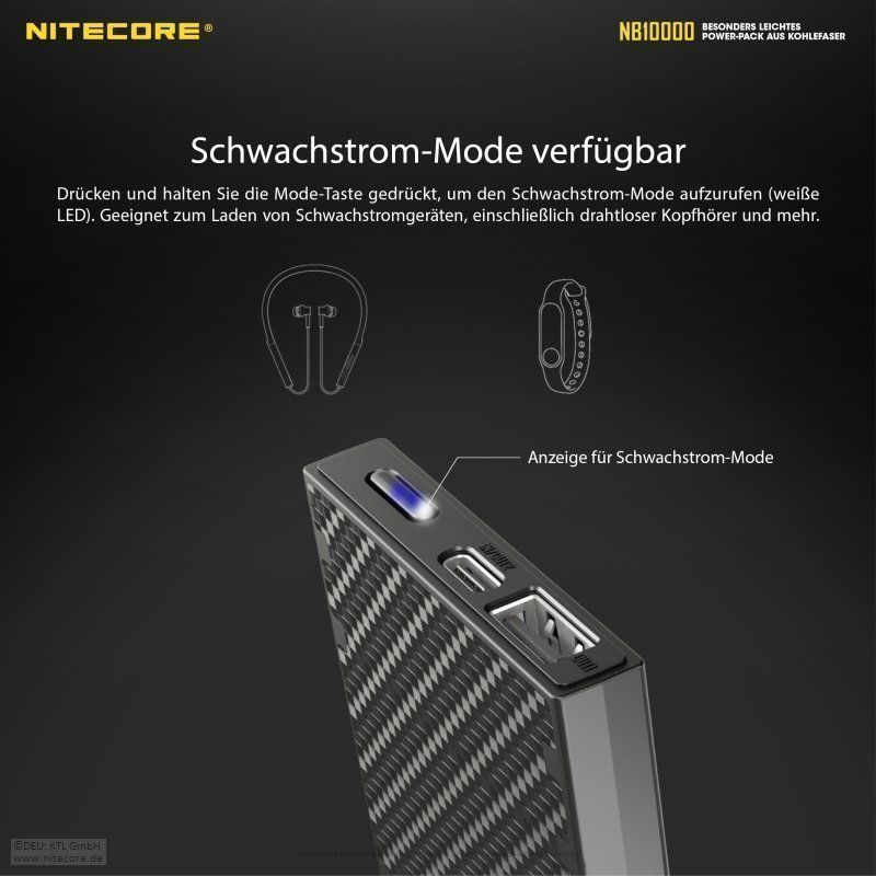 NiteCore Caricabatterie: superleichte Powerbank NITECORE NB10000 – Nuovo e nell'imballaggio originale da Grüningen venduto da Prolumin 5