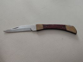 Klappmesser mit Holzgriff und Messing, gebraucht